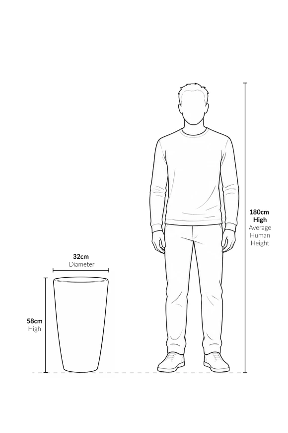 Image of Tall Buxley Pot, Charcoal - Small