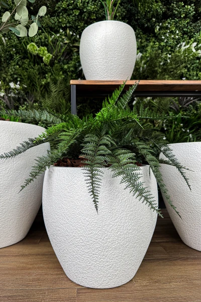 Image of White Easington Pot - Medium