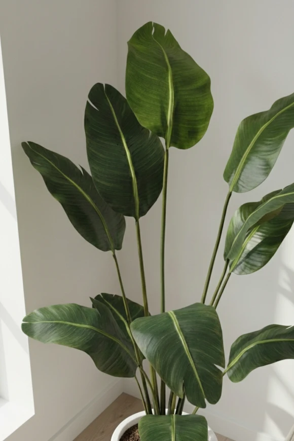 Artificial Bird of Paradise in White Easington Pot - 180cm