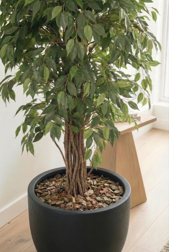 Artificial Ficus Liana in Black Easington Pot - 180cm