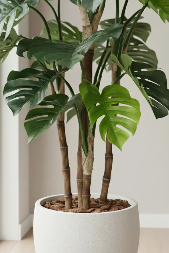 Artificial Monstera in White Easington Pot - 165cm