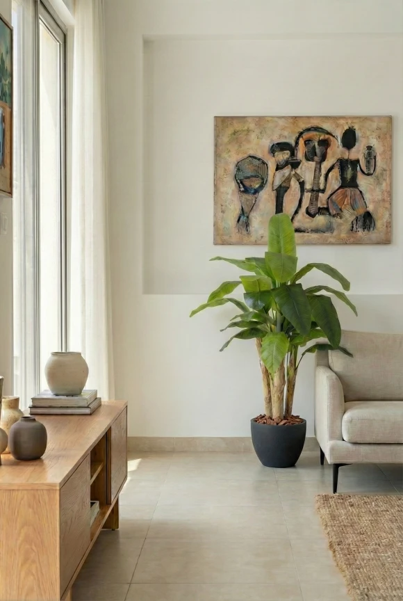 Artificial Banana Tree in Black Easington Pot - 140cm