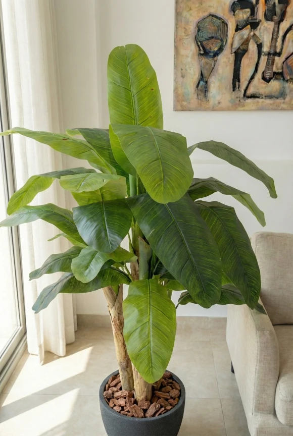 Artificial Banana Tree in Black Easington Pot - 140cm