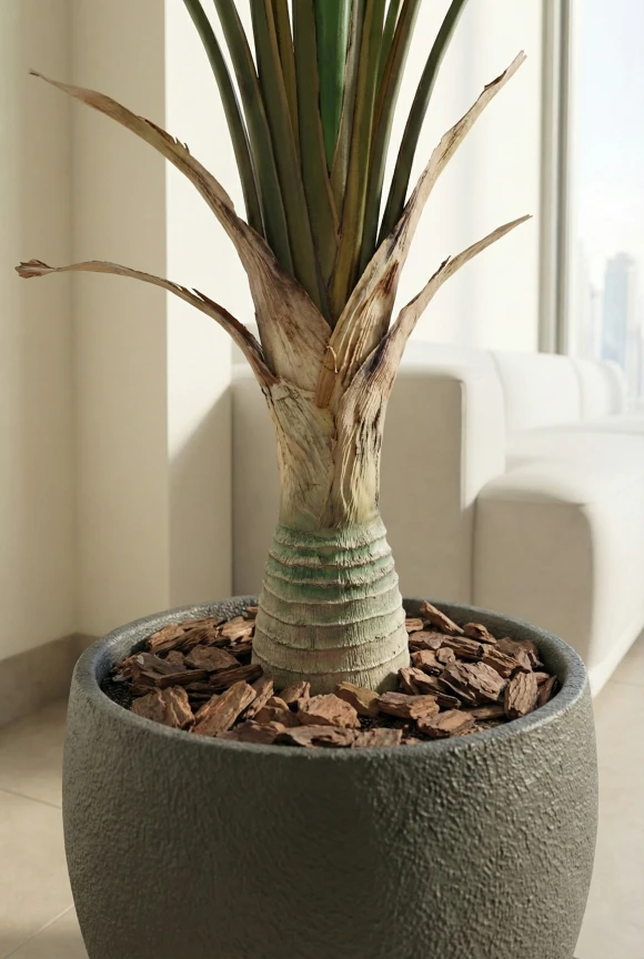 Artificial Traveller Palm in Black Easington Pot - 150cm
