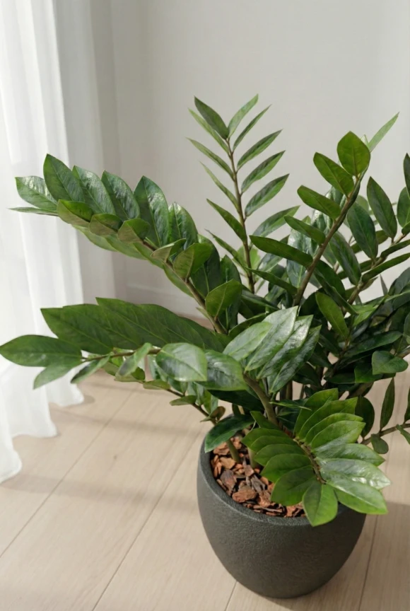 Artificial Zanzibar Gem in Black Easington Pot - 75cm