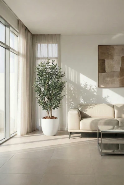 Artificial Olive Tree in White Easington Pot - 150cm