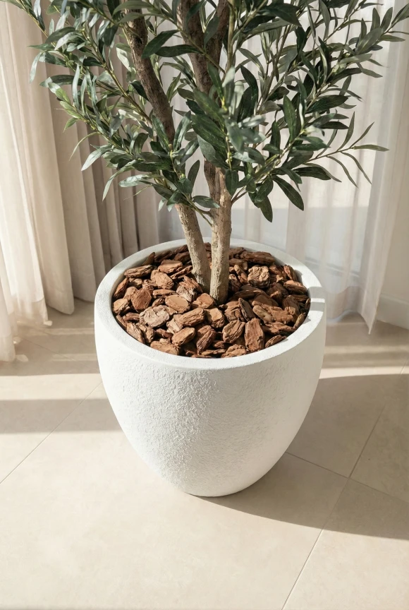Artificial Olive Tree in White Easington Pot - 150cm