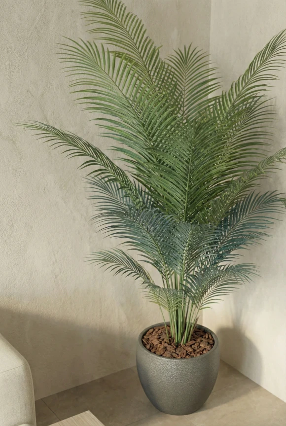 Artificial Areca Palm in Black Easington Pot - 170cm