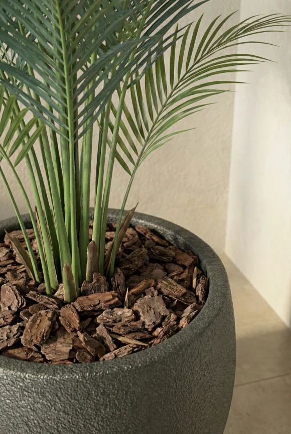 Artificial Areca Palm in Black Easington Pot - 170cm