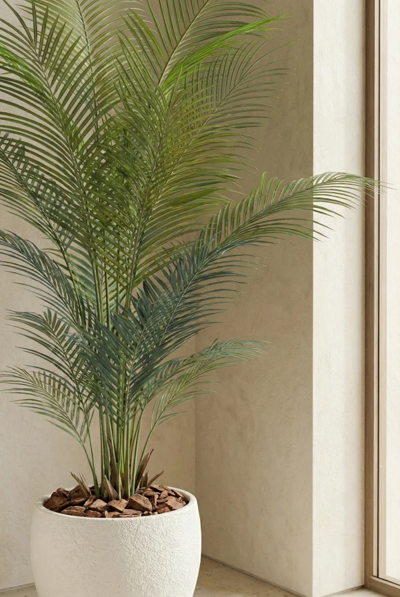 Artificial Areca Palm in White Easington Pot - 170cm