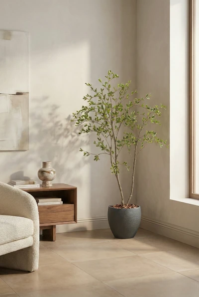 Artificial Bucida Tree in Black Easington Pot - 150cm