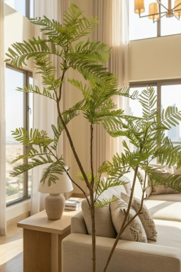 Artificial Jacaranda Tree in Black Easington Pot - 180cm