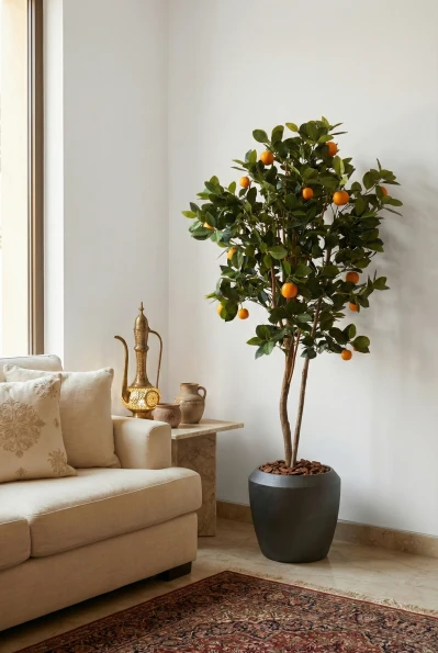 Artificial Orange Tree in Slate Earle Dumpy Pot - 150cm