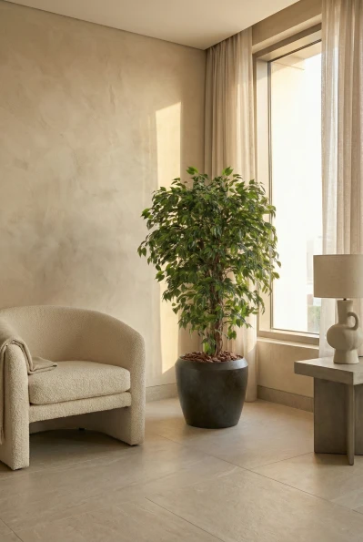Artificial Ficus Liana in Mocha Earle Dumpy Pot - 150cm