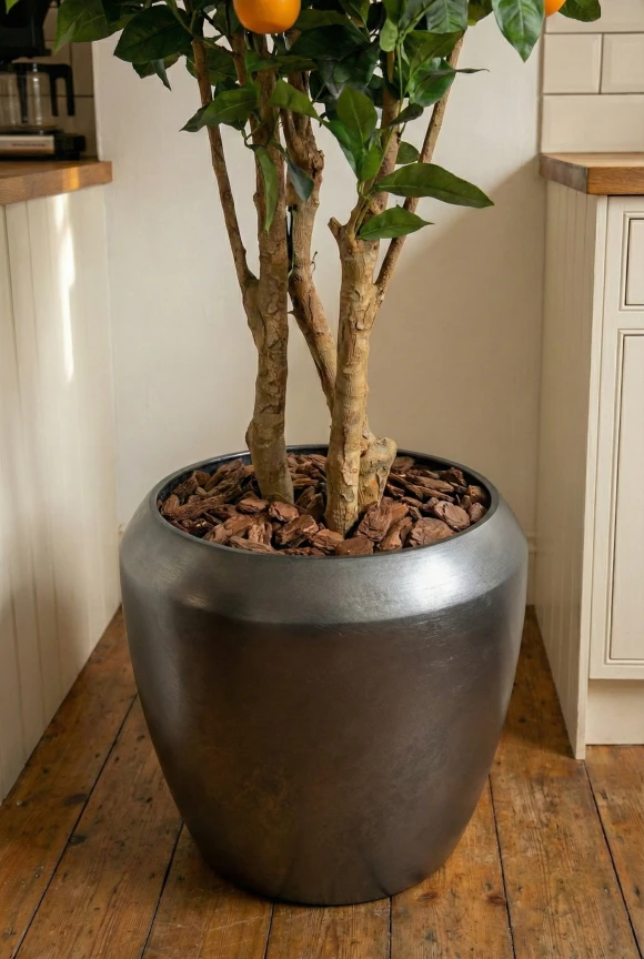 Artificial Orange Tree in Slate Earle Dumpy Pot - 150cm