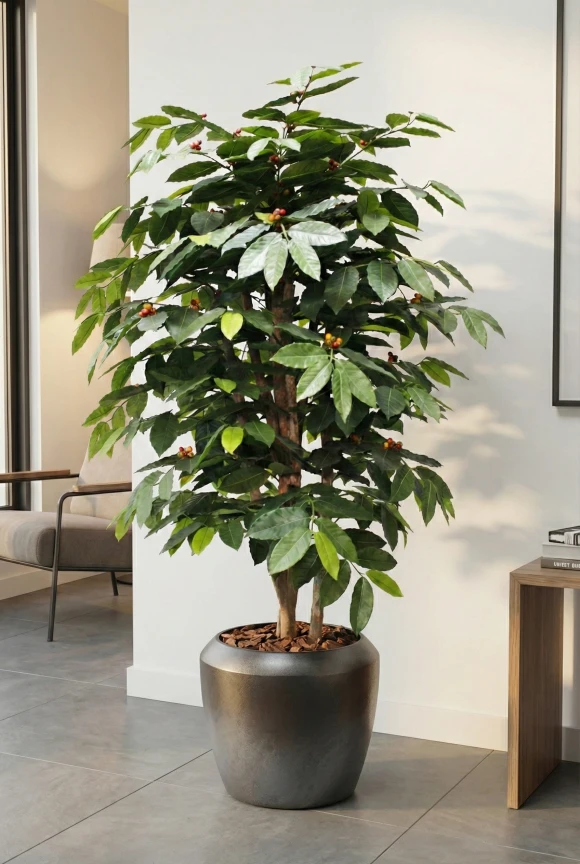 Artificial Coffee Tree in Slate Earle Dumpy Pot - 150cm