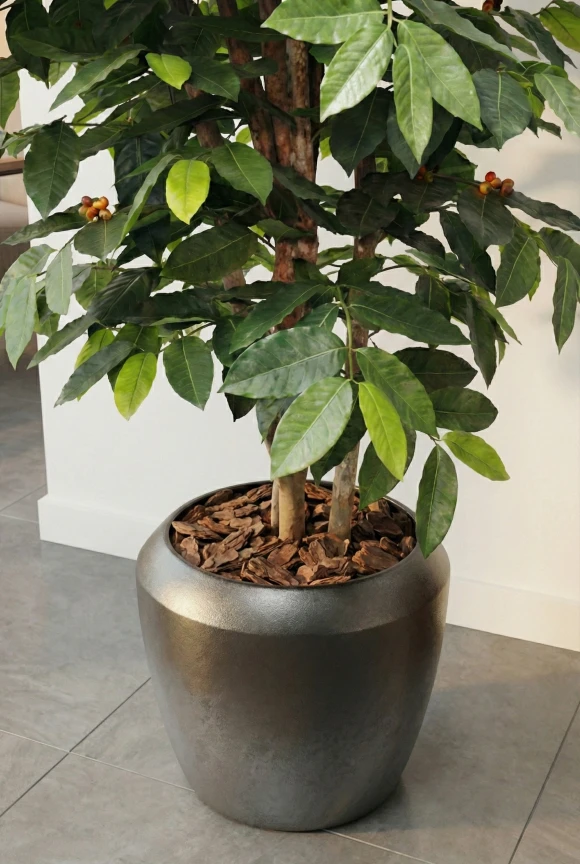 Artificial Coffee Tree in Slate Earle Dumpy Pot - 150cm