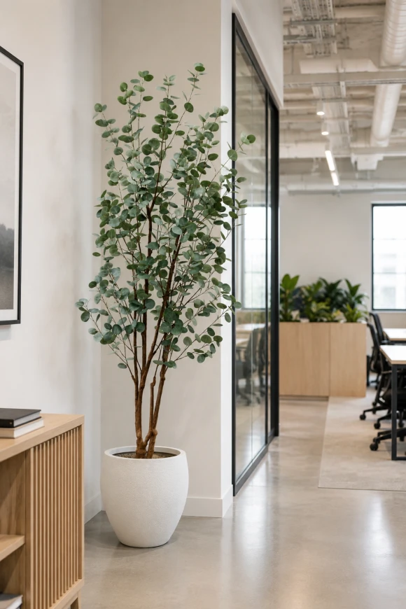 Image of Artificial Eucalyptus Tree in Easington Pot - 240cm