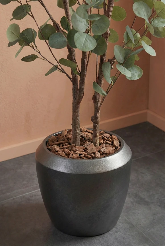 Artificial Eucalyptus Tree in Slate Earle Dumpy Pot - 180cm
