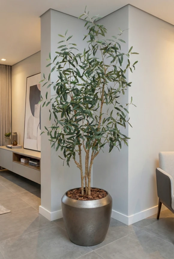 Artificial Olive Tree in Slate Earle Dumpy Pot - 210cm