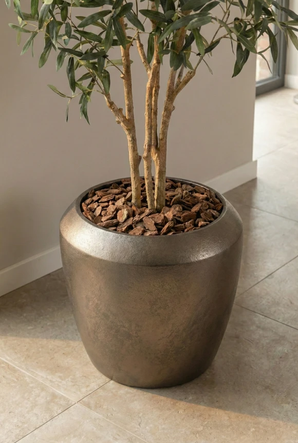 Artificial Olive Tree in Mocha Earle Dumpy Pot - 210cm
