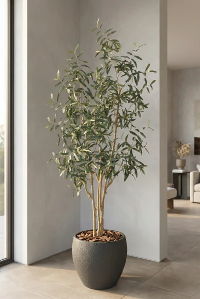 Artificial Olive Tree in Black Easington Pot - 210cm