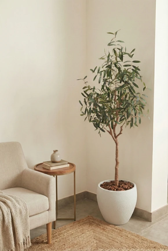 Artificial Olive Tree in White Easington Pot - 180cm