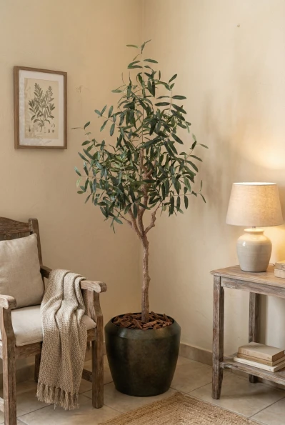 Artificial Olive Tree in Mocha Earle Dumpy Pot - 180cm