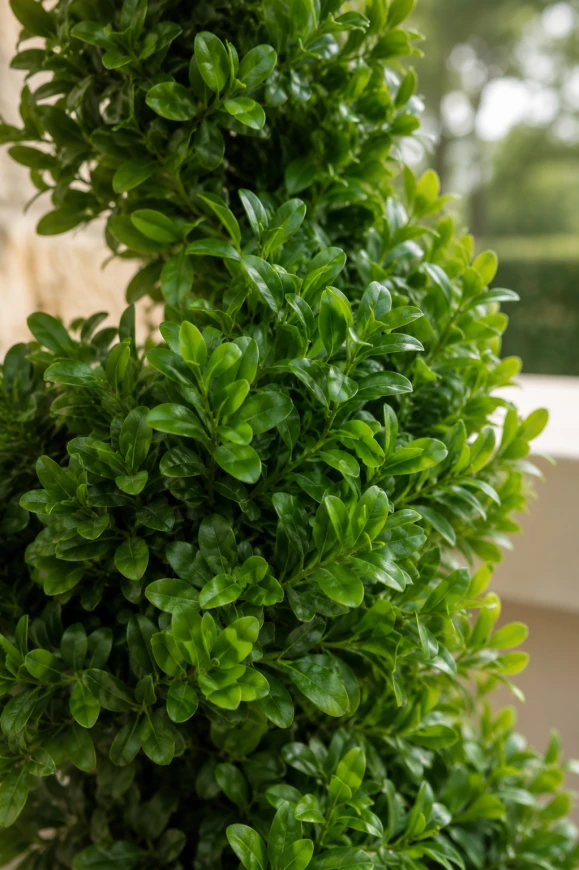 Artificial Buxus Spiral in White Easington Pot - 90cm