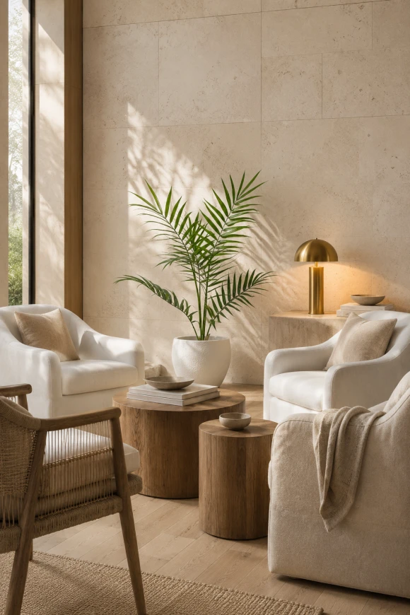 Image of Outdoor Artificial Areca Palm in White Easington Pot - 84cm