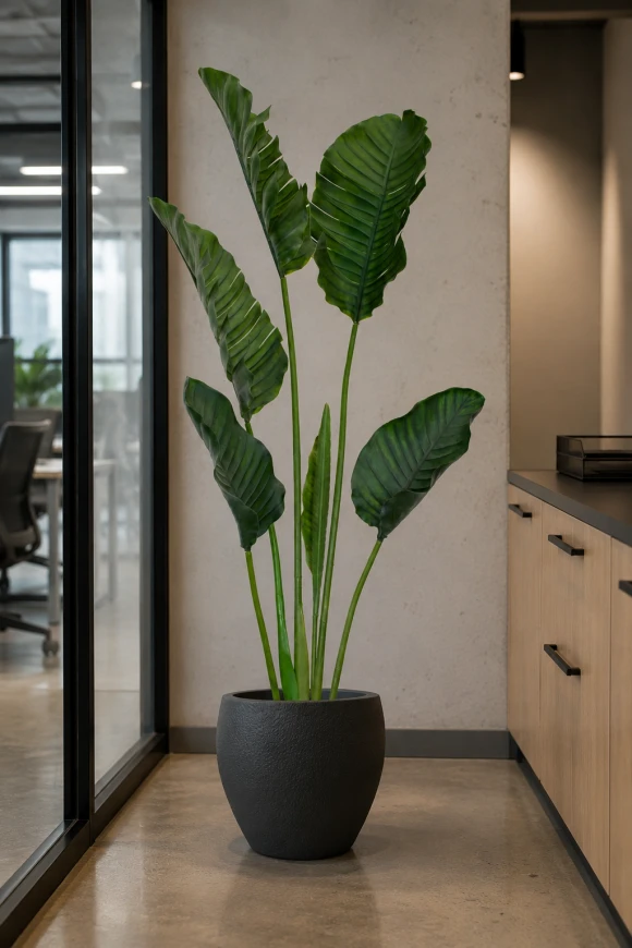 Image of Outdoor Artificial Traveller Palm in Easington Pot - 195cm