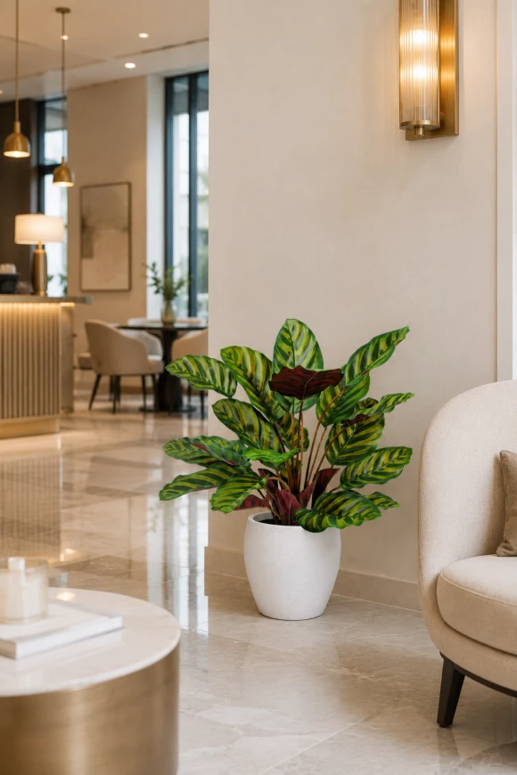 Image of Artificial Calathea Roseopicta in Easington Pot - 70cm