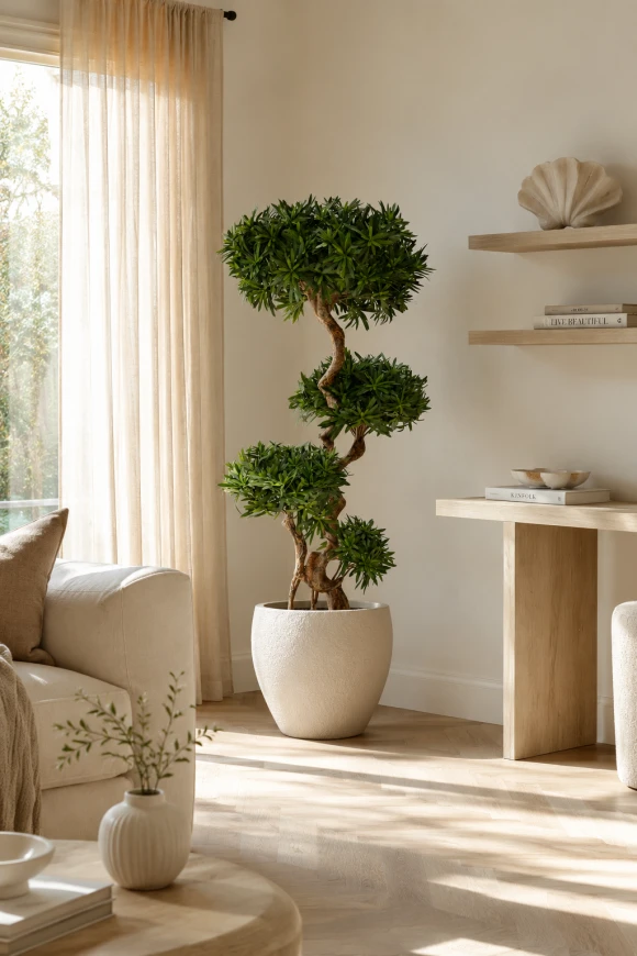 Image of Artificial Podocarpus Cloud in Easington Pot - 150cm