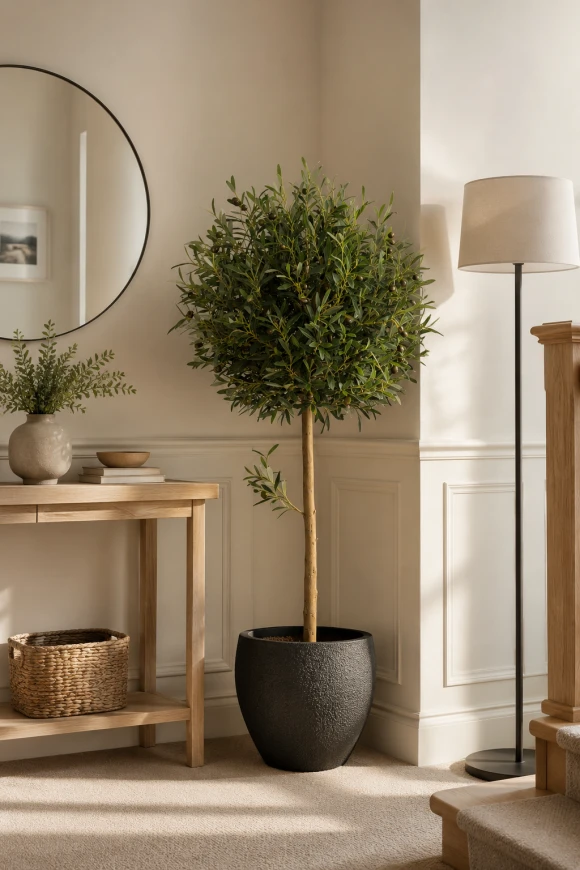 Image of Artificial Olive Ball in Easington Pot - 150cm