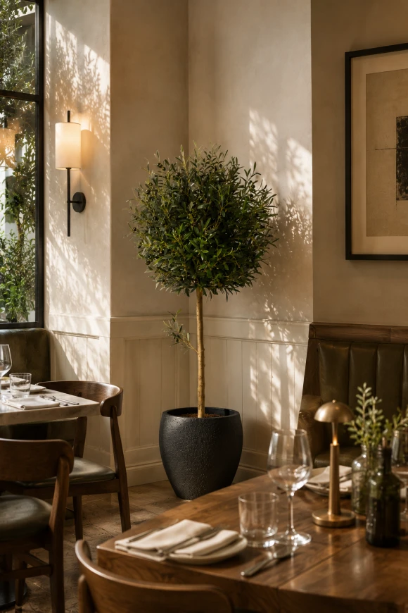 Image of Artificial Olive Ball in Easington Pot - 150cm
