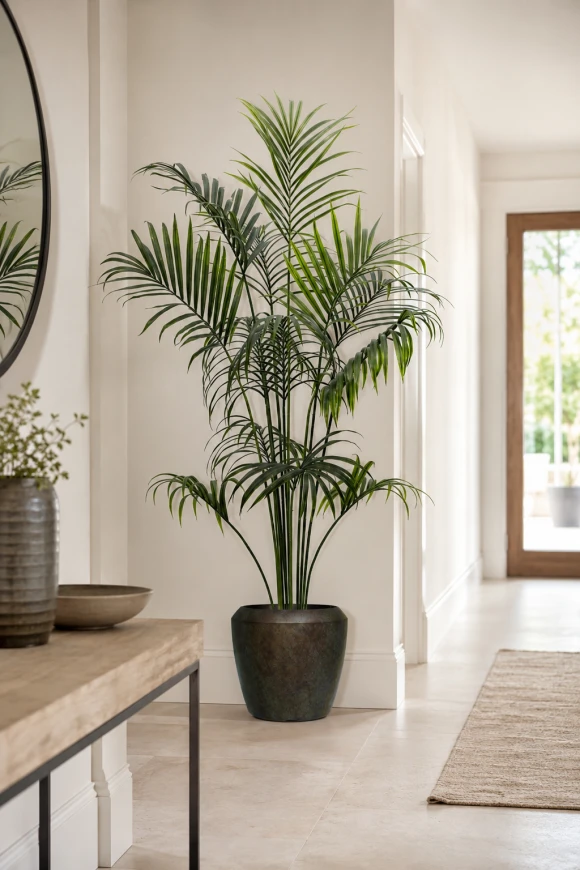 Image of Outdoor Artificial Kentia Palm in Earle Dumpy Pot - 230cm