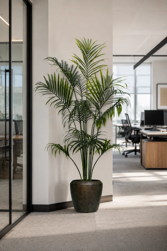 Image of Outdoor Artificial Kentia Palm in Earle Dumpy Pot - 230cm