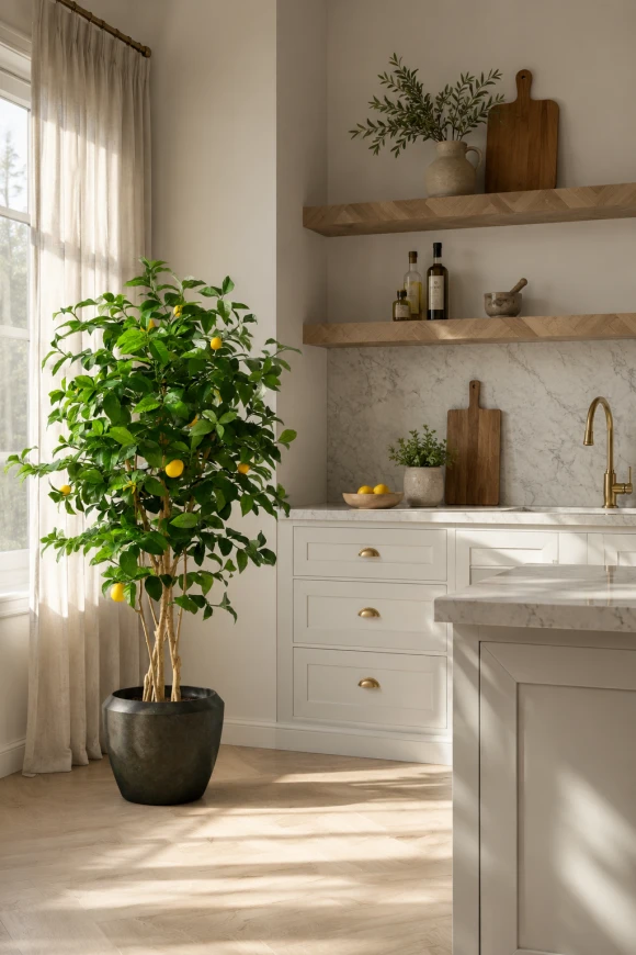 Image of Artificial Lemon Tree in Earle Dumpy Pot - 150cm