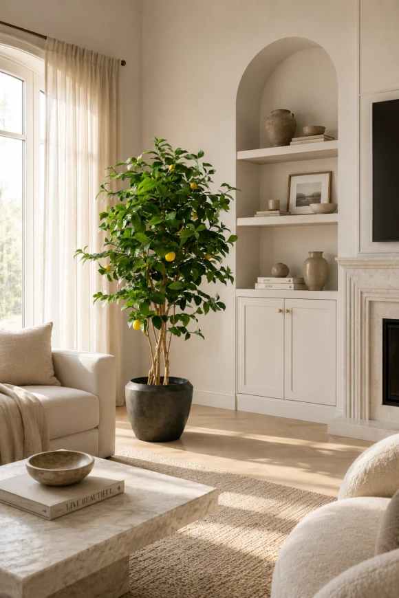 Image of Artificial Lemon Tree in Earle Dumpy Pot - 150cm