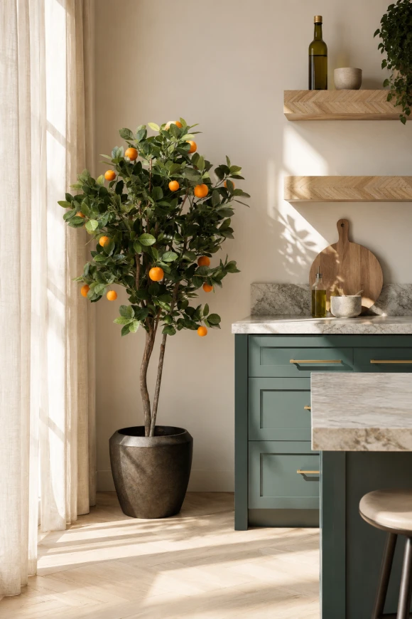 Image of Artificial Orange Tree in Earle Dumpy Pot - 150cm