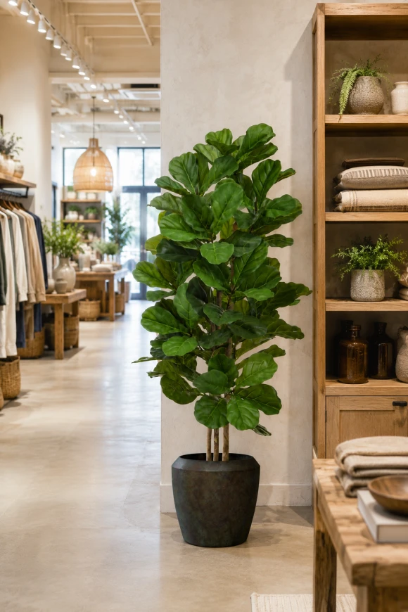 Image of Artificial Fiddle Tree in Earle Dumpy Pot - 150cm