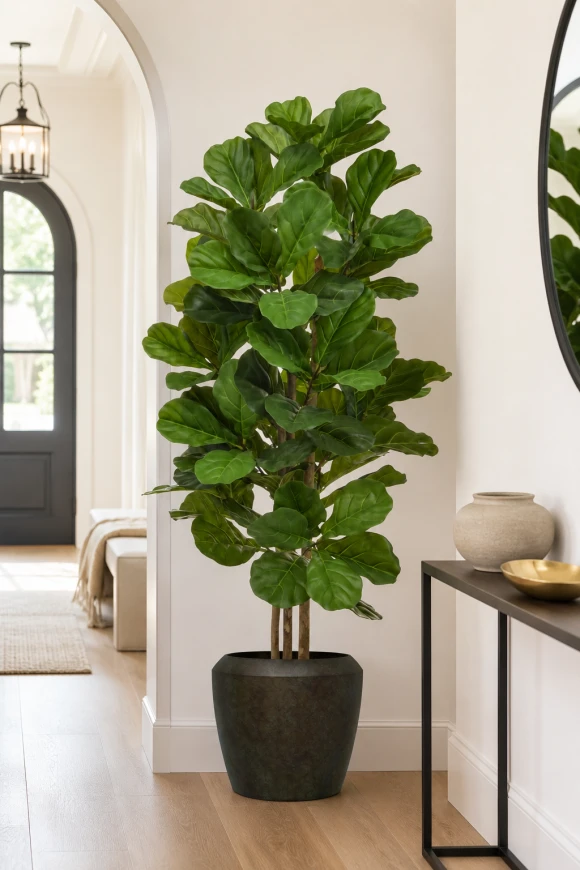 Image of Artificial Fiddle Tree in Earle Dumpy Pot - 150cm