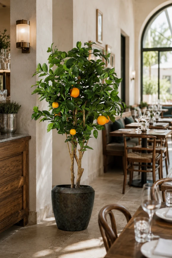 Image of Artificial Orange Tree in Earle Dumpy Pot - 150cm