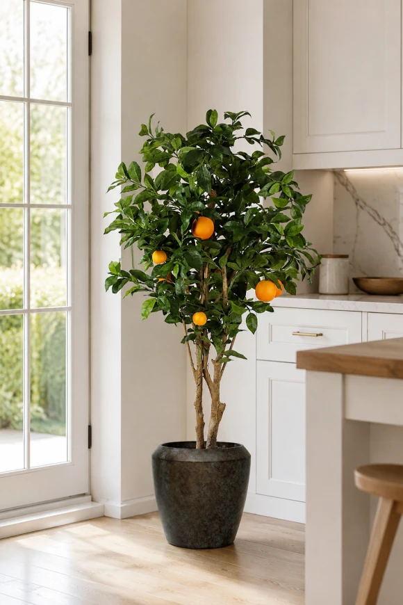 Image of Artificial Orange Tree in Earle Dumpy Pot - 150cm