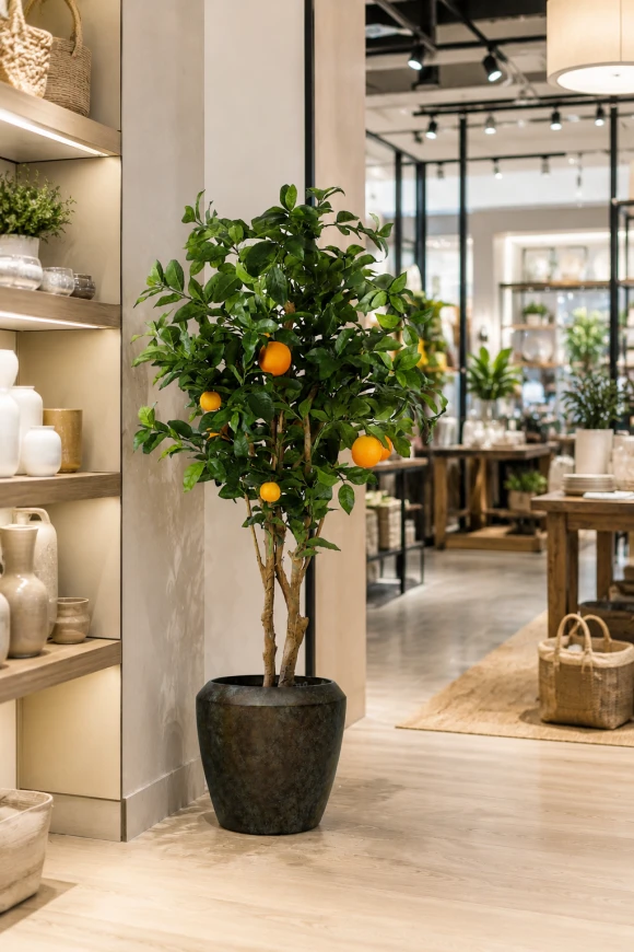 Image of Artificial Orange Tree in Earle Dumpy Pot - 150cm