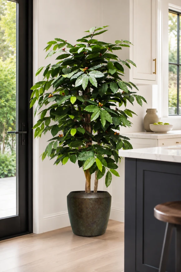 Image of Artificial Coffee Tree in Earle Dumpy Pot - 150cm