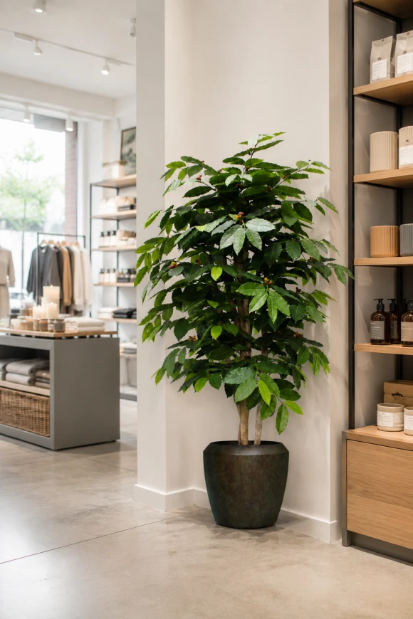 Image of Artificial Coffee Tree in Earle Dumpy Pot - 150cm