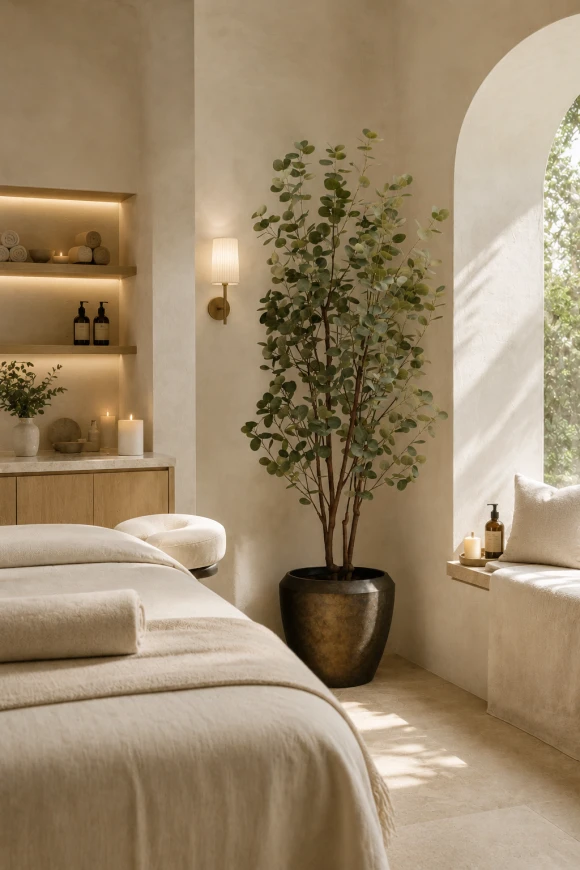 Image of Artificial Eucalyptus Tree in Earle Dumpy Pot - 240cm