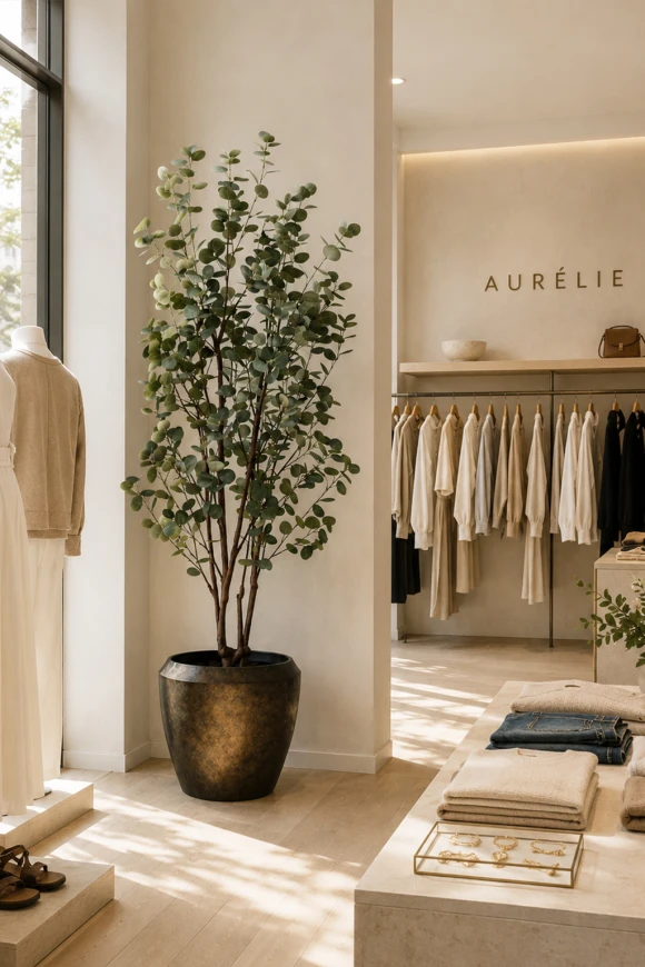 Image of Artificial Eucalyptus Tree in Earle Dumpy Pot - 240cm
