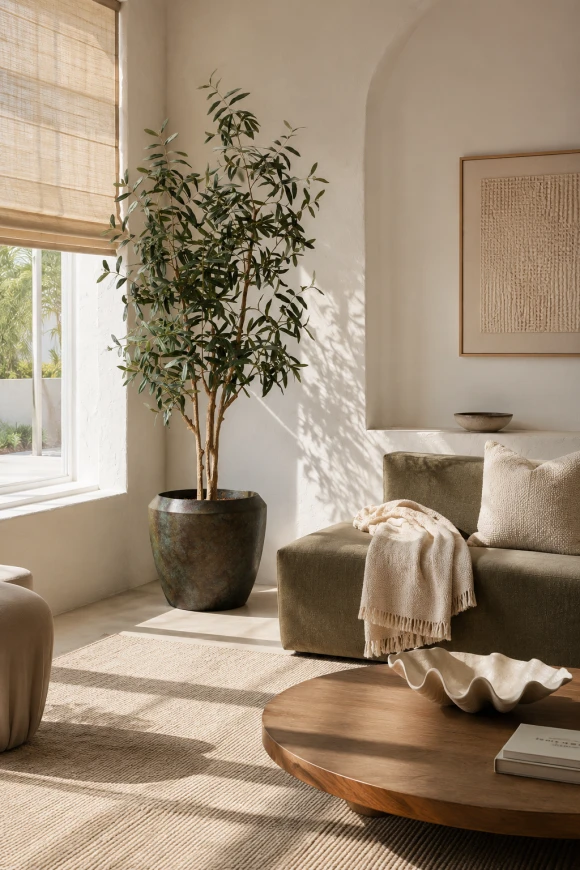 Image of Artificial Olive Tree in Earle Dumpy Pot - 210cm